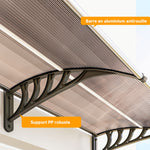 Auvent de porte toit marquise en polycarbonate auvent de porte d'entrée bord en aluminium contre la pluie et UV
