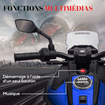 Moto électrique pour enfants moto porteur Honda pour enfants 3 à 6 ans avec musique, phares bleu