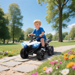 Elektrisches Kinder-Quad 6V, Elektroauto für Kinder ATV, Musik und LED-Scheinwerfer, für 18-56 Monate, 70x42x45cm, Weiß