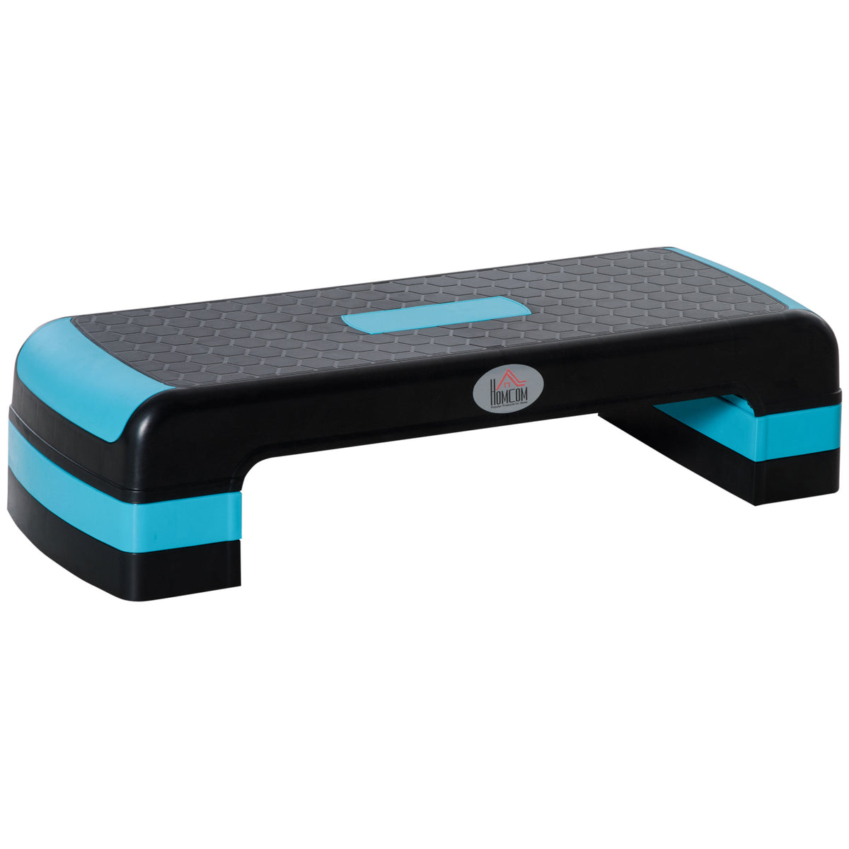 Stepper aérobic fitness hauteur réglable 3 niveaux surface antidérapante 78 x 28 x 20 cm noir et bleu