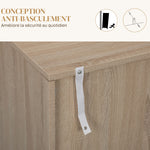 Buffet salon meuble de rangement armoire de cuisine avec placard 2 portes et étagères réglables 108 x 40 x 80 cm, chêne