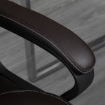 Fauteuil de bureau massant  fauteuil bureau ergonomique grand confort hauteur réglable fonction dossier à bascule revêtement synthétique brun
