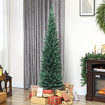 Künstlicher Weihnachtsbaum 180 cm, schmaler Tannenbaum, 321 Zweige, einfach aufzubauen und zu verstauen, für Haus und Büro, grün