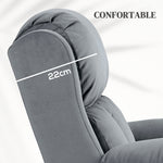 Fauteuil releveur électrique avec fonction massage et chaleur inclinaison réglable revêtement synthétique tissu gris