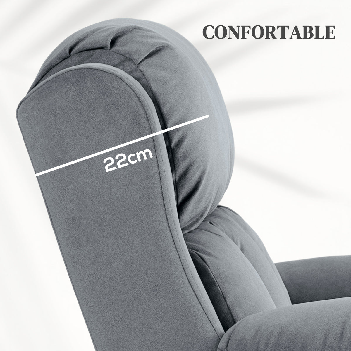 Fauteuil releveur électrique avec fonction massage et chaleur inclinaison réglable revêtement synthétique tissu gris