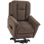 Electric Lift Chair Massage and Heat Electric Recliner Chair Velvet USB Port Reclining Backrest Brown