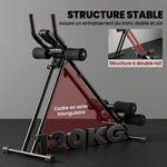 Appareil à Abdominaux Pliable avec Écran LCD, Double Rail, Mousse PVC, Cadre en Acier, 92x41x83cm, Noir