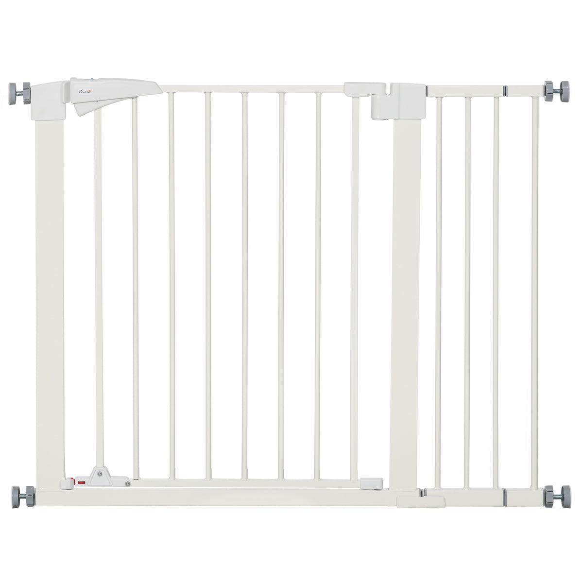 Barrière de sécurité pour chien animaux sans perçage avec fermeture automatique largeur 76-103 cm blanc