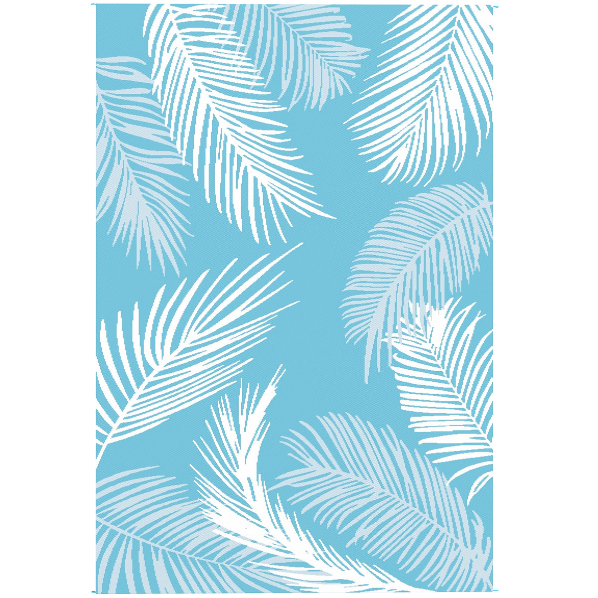 Tapis d'extérieur réversible 274x182 cm, tapis de sol en PP résistant aux intempéries, sac de transport, bleu