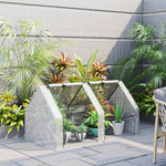 Mini Serre de Jardin mini serre tunnel 180L x 90l x 90H cm toit pointu Acier PE 140 g/m² Anti-UV fenêtres avec