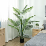 Plante artificielle intérieure 170 cm, palmier arbre artificiel avec pot en plastique et flocage, vert