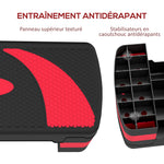 Stepper fitness aerobica altezza regolabile superficie antiscivolo 80 x 31 x 20 cm nero rosso