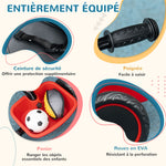 Tricycle pour enfant évolutif avec siège réglable pédales 2 paniers ceinture pour enfant de 2 à 5 ans rouge et noir