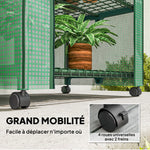 Serre de jardin balcon étagère serre 4 niveaux 69L x 50l x 165H cm acier époxy bâche amovible PE haute densité vert