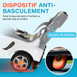 Porteur enfants, porteur bébé voiture à pousser 3 en 1 avec robot thème, pédales, poignée parentale, blanc