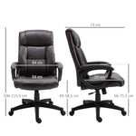 Bureaustoel ergonomische bureaustoel verstelbaar zwenkwielen 360° draaibaar PU-kunstleer bekleding 64 x 73 x 106-115,5 cm chocolade