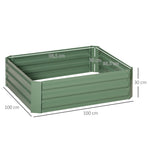 2 barazki-baratze multzoa, neurriak: 100L x 100l x 30H cm - altzairuzko xafla ondulatua, berdea