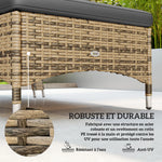 Transat bain de soleil matelas inclinaison réglable multipositions accoudoirs roulettes 200 x 73 x 30-103 cm jaune