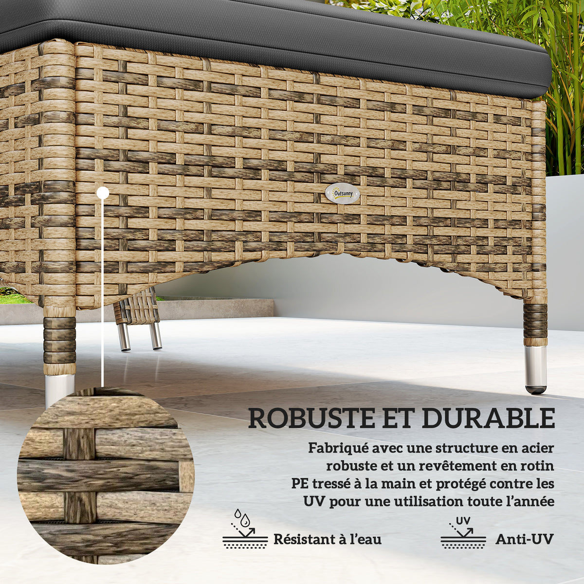 Transat bain de soleil matelas inclinaison réglable multipositions accoudoirs roulettes 200 x 73 x 30-103 cm jaune