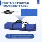 Brise-vent de camping, paravent de plage avec sac de transport, angles de fixation 450 x 150 cm, bleu