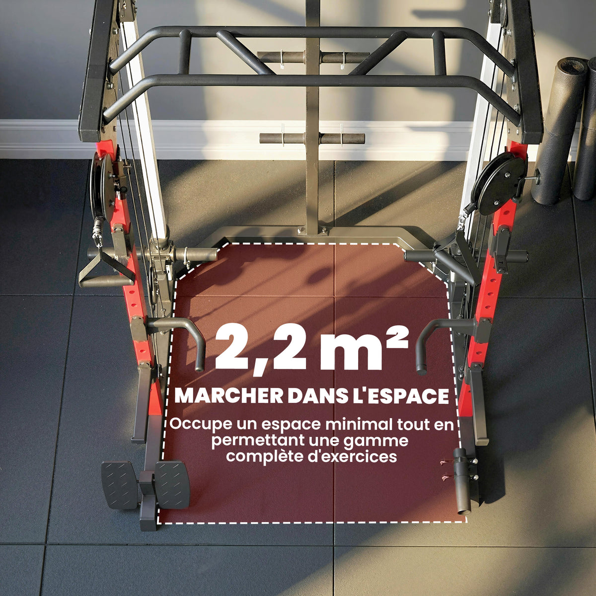 Power Rack per allenamento della forza 900 kg, doppia puleggia regolabile su 19 livelli, Home Gym completo, nero