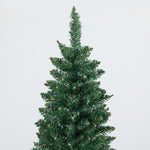 Sapin de Noël Artificiel 210 cm Arbre de Noël Slim avec support en acier pliable, 687 branches épines Vert