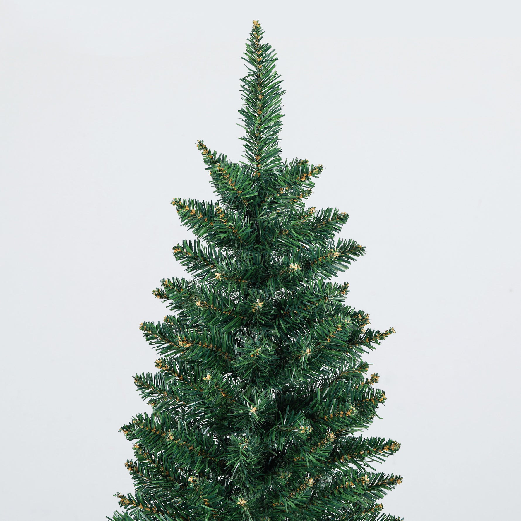 Sapin de Noël Artificiel 210 cm Arbre de Noël Slim avec support en acier pliable, 687 branches épines Vert