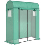 Serre de Jardin, Petite Serre de Balcon en Bâche PE et Châssis Acier, Porte Roulante et Fenêtres 170 x 68 x 200 cm, Vert