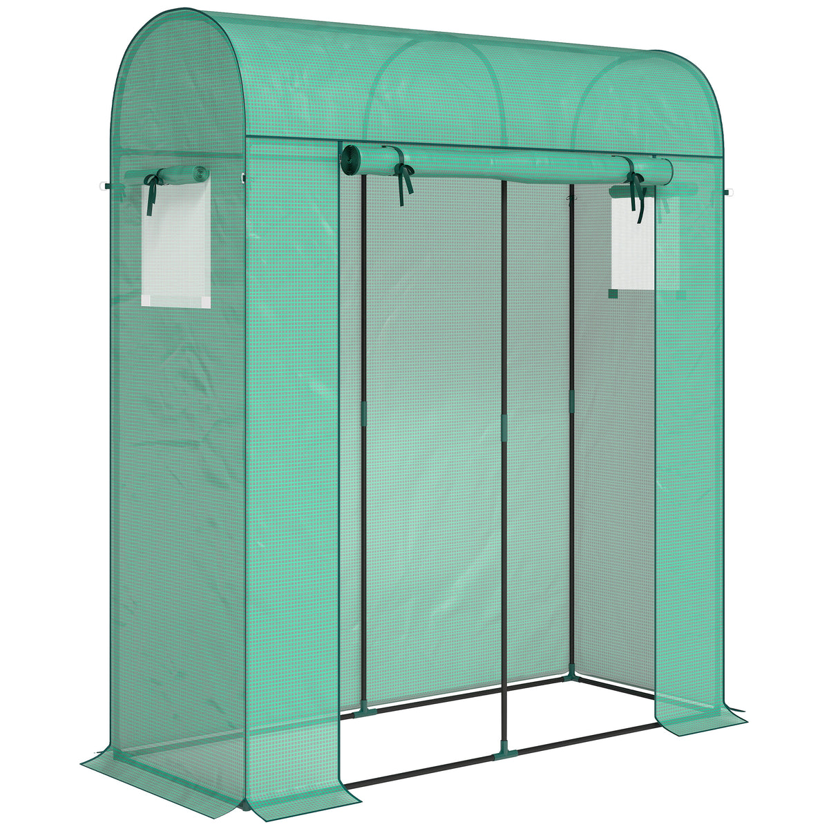 Serre de Jardin, Petite Serre de Balcon en Bâche PE et Châssis Acier, Porte Roulante et Fenêtres 170 x 68 x 200 cm, Vert