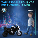 Moto électrique enfants sous licence BMW S1000 RR, 3 roues, 6V et 2,5 Km/h, voiture électrique enfants avec effets lumineux et sonores, moto enfant, charge max. 20 kg, noir