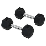 Kurzhantel-Set, insgesamt 2 x 5 kg, Fitness-Hanteln für Damen und Herren, Krafttraining & Gewichtheben – Metall/Gummi, schwarz