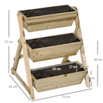 Jardinière sur Pieds carré Potager 3 étages 71L x 61l x 77H cm Inserts d'irrigation Feutre de Drainage Bois-2