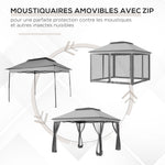 Tonnelle Barnum de Jardin Pop-up Pliant Acier Polyester imperméabilisé Anti UV moustiquaires + Sac de Transport