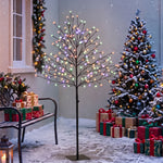 150cm Light-up Artificial Cherry Blossom Tree, 160 LEDs and 16 Flexible Branches, Indoor and Outdoor Decoration