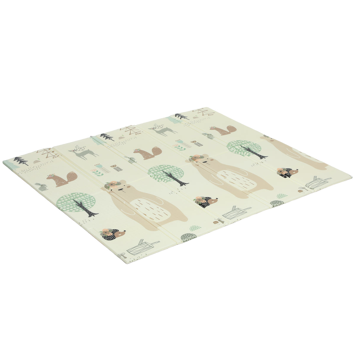 Tapis de jeu pour enfant bebe, tapis d'éveil bébé pliable épais réversible en mousse, 196 x 176 x 1,5 cm, multicolore