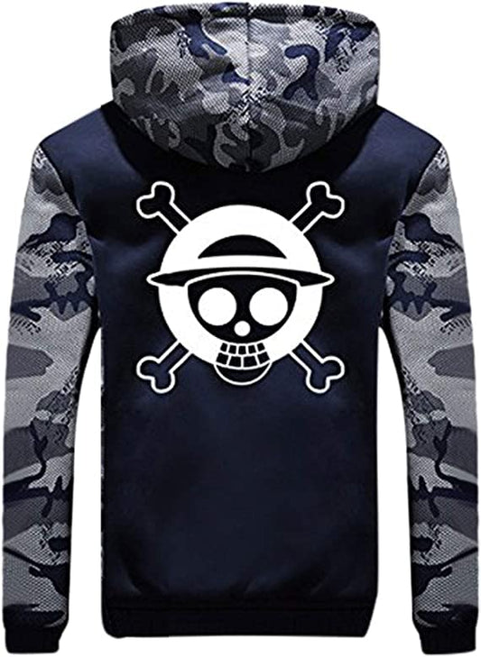 Sweat à Capuche One Piece – Emblème Mugiwara Style Guerre
