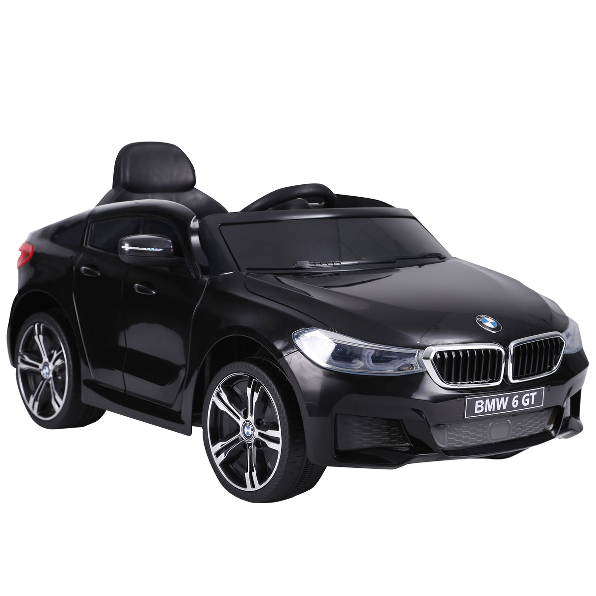 Voiture électrique Enfants 6 V 3 Km/h Max. Effets sonores et Lumineux télécommande Incluse Noir BMW 6 GT