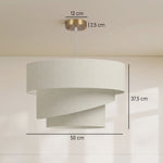 Suspension Luminaire à 3 Abat-Jour Effet Lin, Ampoule Non Incluse E14 40 W, Câble Réglable, Rosace Dorée, Beige