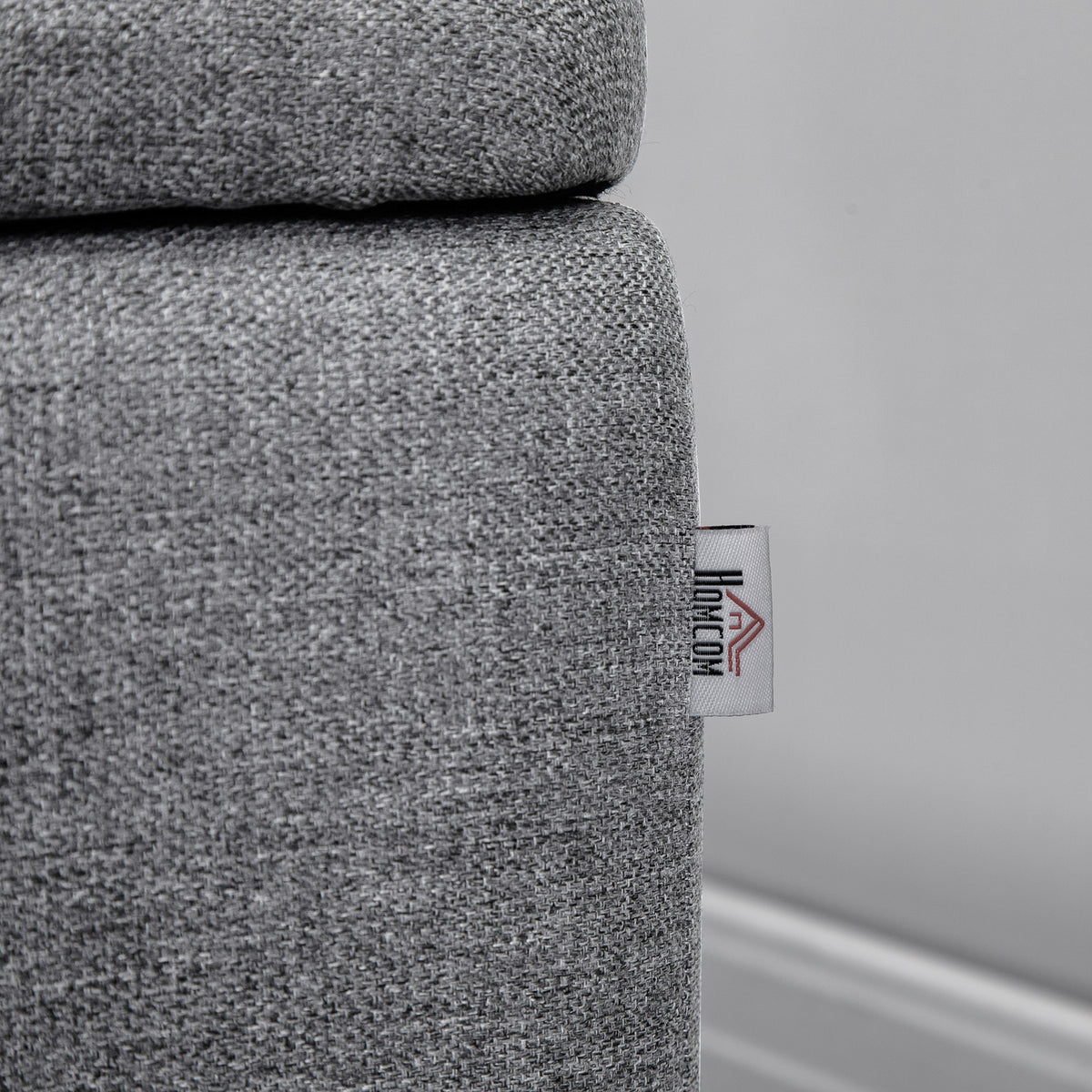 Panca contenitore 2 in 1 in tessuto con gambe in acciaio nero 102 x 40 x 39,5 cm grigia