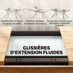 Mesa de comedor extensible para 4 a 6 personas, 130-170 cm, mesa de cocina rectangular, bordes redondeados, roble