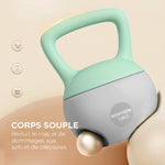 Kettlebell 10kg Manubrio con Impugnatura Antiscivolo per Fitness Bodybuilding Cardio, Grigio e Verde