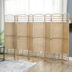Paravent intérieur en bois séparateur de pièce cloison pliable 8 panneaux 320 x 170 cm bois naturel