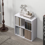 Bibliothèque étagère de rangement avec 2 compartiments et étagère réglable, 60 x 24 x 63 cm, blanc