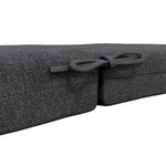 Lot de 2 coussins d'extérieur pour fauteuil chaise à dossier avec attaches rembourrage 8 cm, 112L x 51l cm, gris foncé