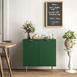 Buffet cuisine meuble de rangement avec 2 portes étagère réglable pieds métalliques surélevés 80 x 40 x 80 cm vert olive