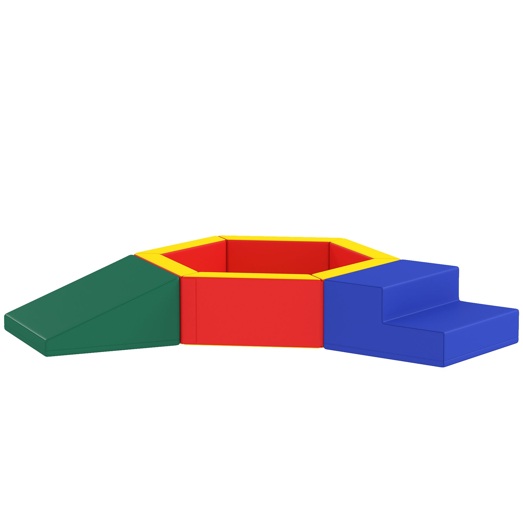 Parcours motricité bébé en mousse EPE avec piscine à balles, module motricité bébé avec housse en PU, multicolore