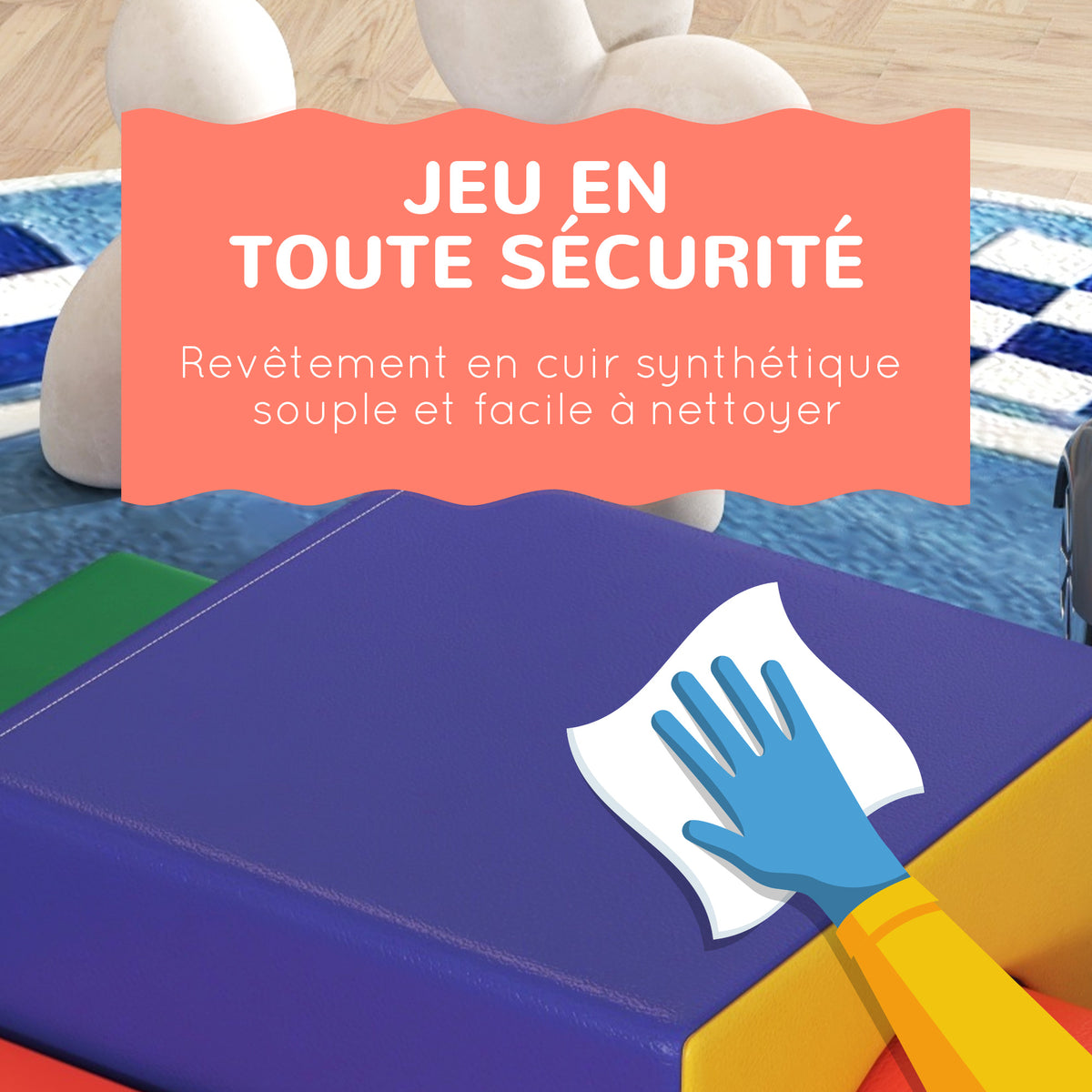 Module motricité bébé 4PCS parcours motricité bébé en mousse EPE pour enfants d'âge préscolaire, multicolore