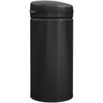 Poubelle cuisine automatique 42L acier inoxydable, poubelle à couvercle à fermeture en douceur, 30,5x30,5x68cm, noir