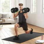 Ensemble d'haltères courtes total 25 kg dumbbell paires poids réglable - barres incluses acier polyuréthane noir