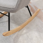 Fauteuil à bascule rocking chair revêtement bouclette structure en acier 71 x 98 x 101 cm Gris clair